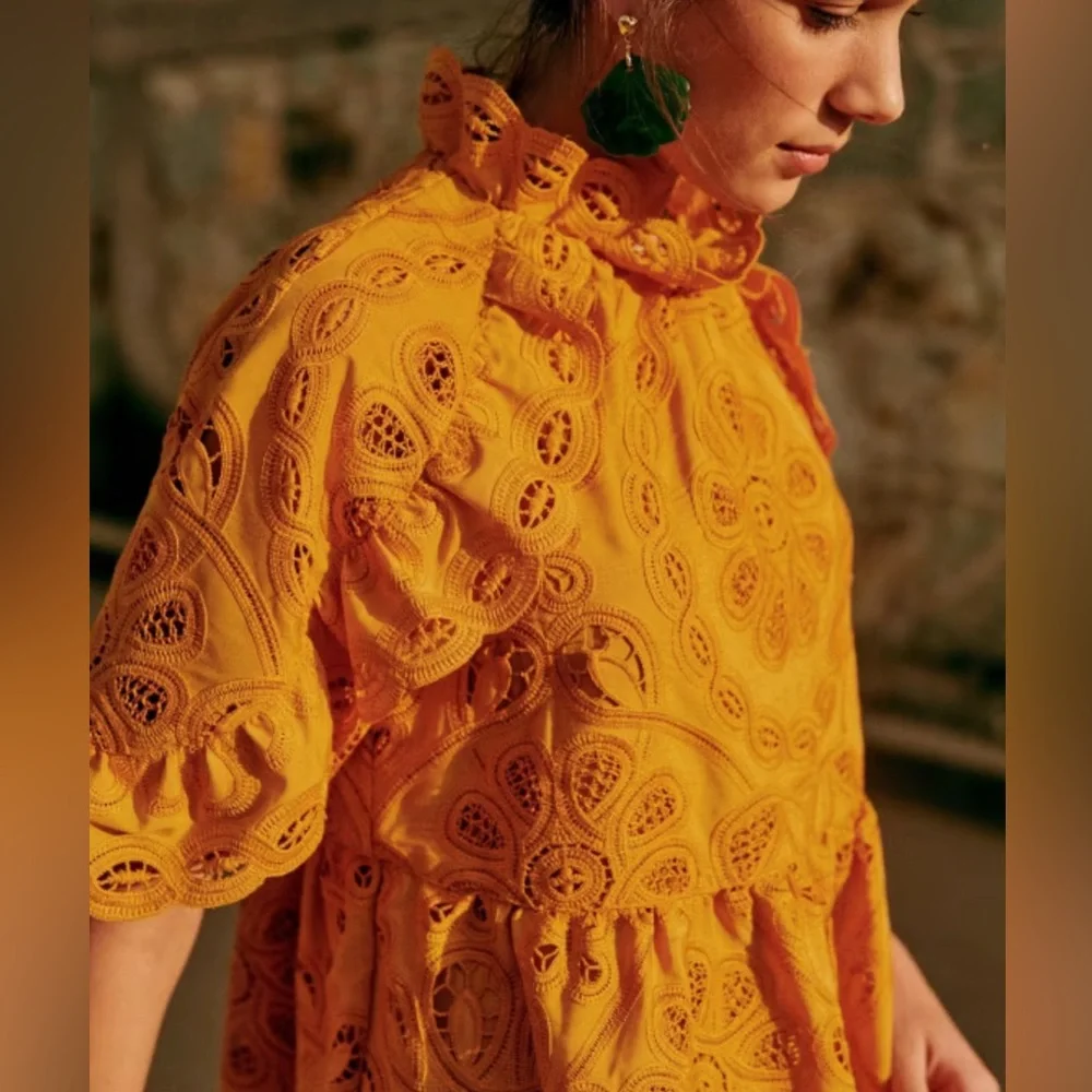 Sezane Nicole dress in Saffron size 36/4 - Picture 2 of 7